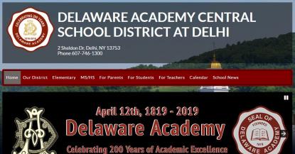 Delaware Academy Central School District website screenshot